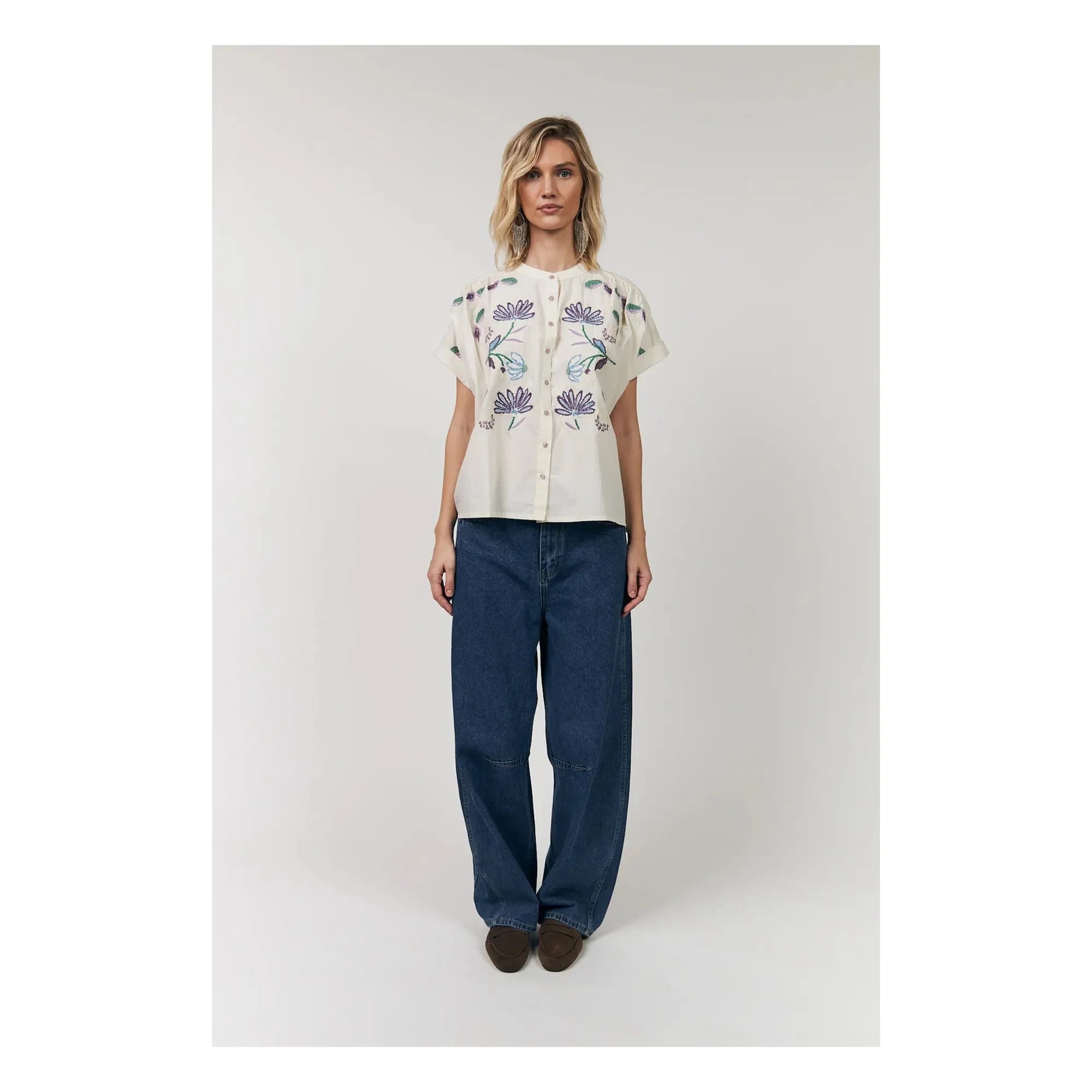 Lollys Laundry - Mya Pamuk Bluz | Krem