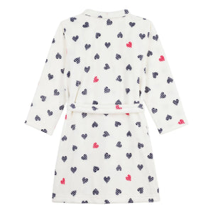 Petit Bateau - Gestreifte Herzen Morgenmantel | Weiß