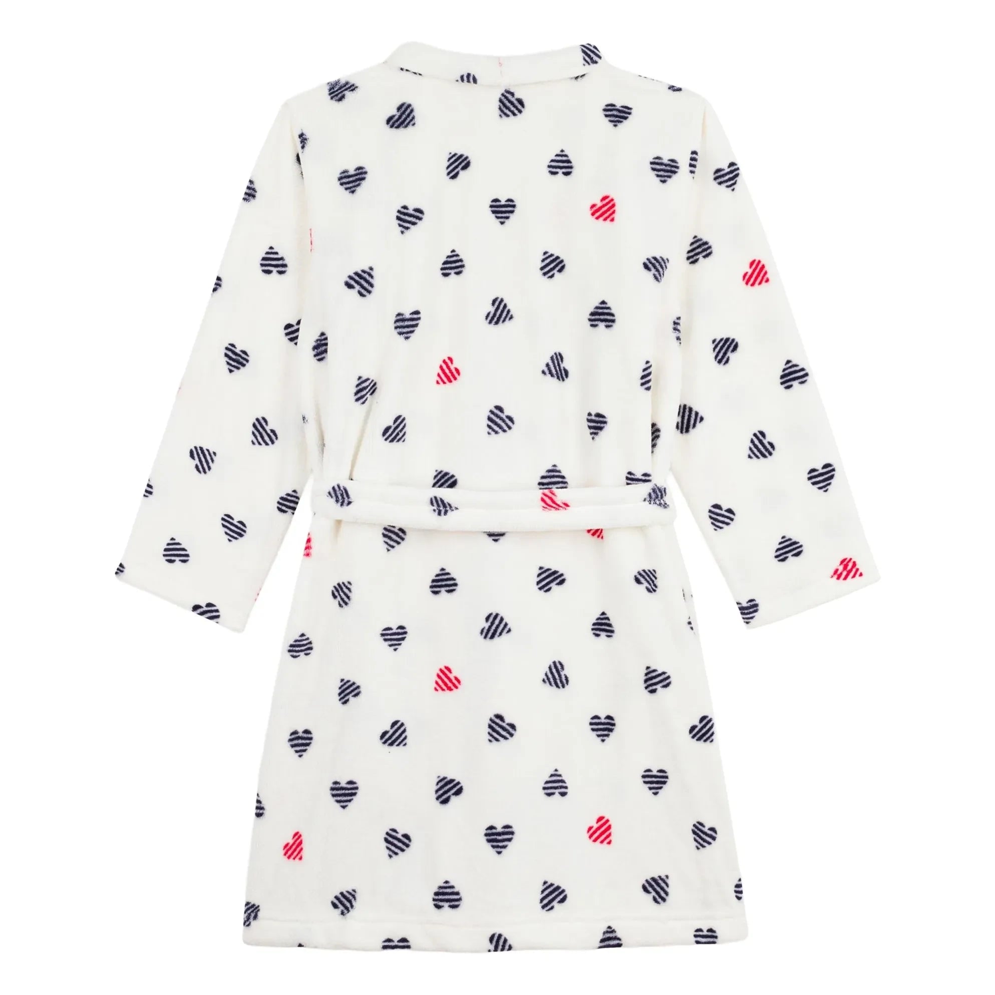 Petit Bateau - Gestreifte Herzen Morgenmantel | Weiß
