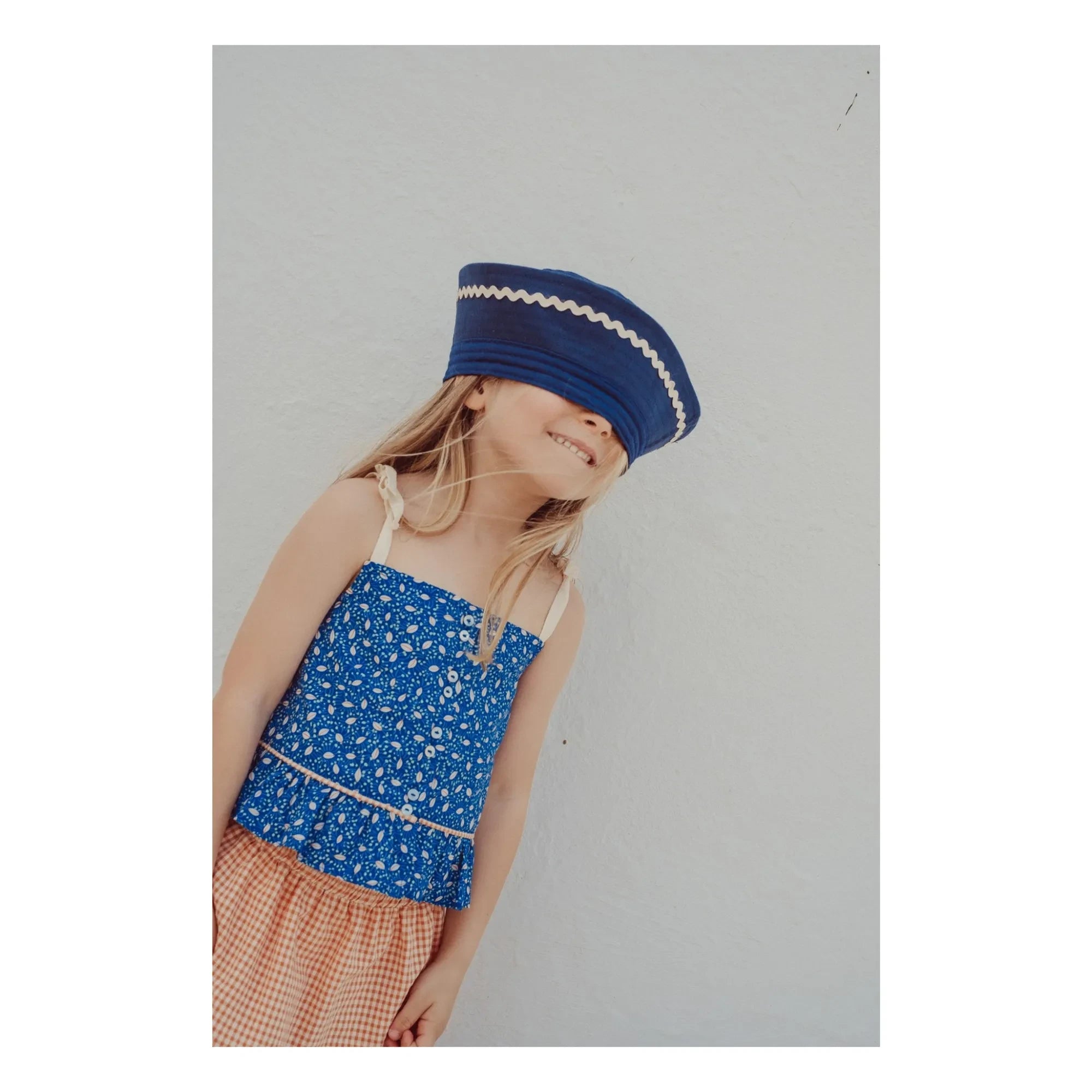 THE LiTTLE POETS - Rosalia Nature Organic Cotton Crop Top | Royal Blue