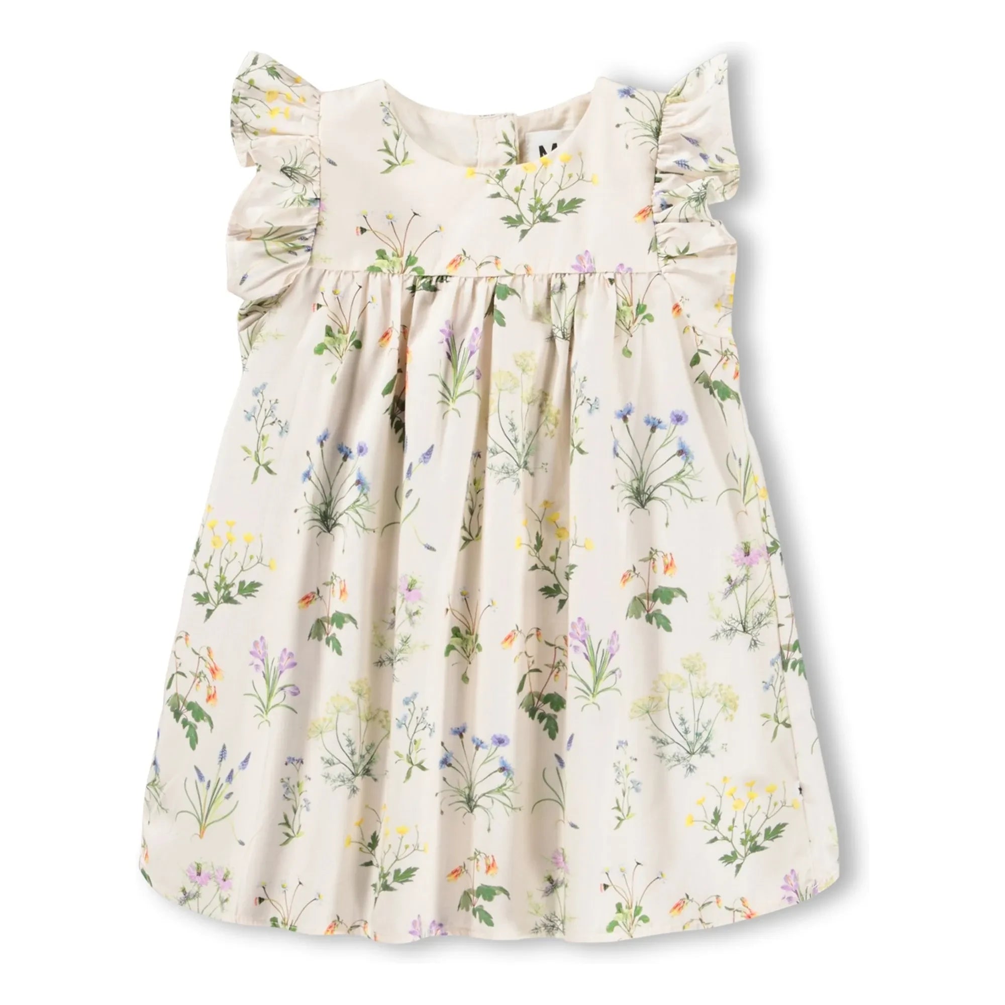 Molo - Cacao Fleurie Organic Cotton Ruffled Dress | Ivory