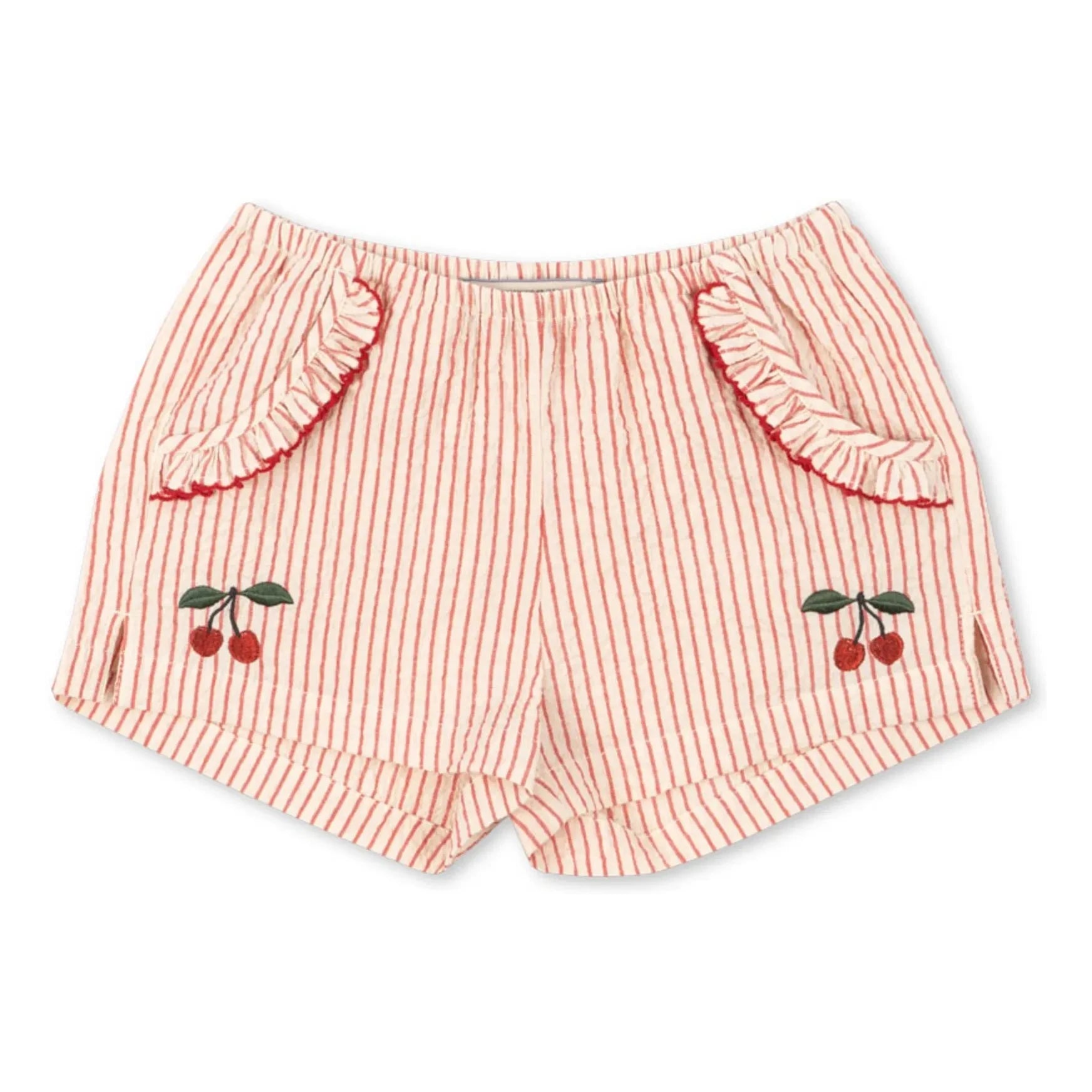Konges Sløjd - Ellie Gestreifte Bio-Baumwollshorts | Rot