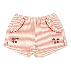 Konges Sløjd - Ellie Gestreifte Bio-Baumwollshorts | Rot