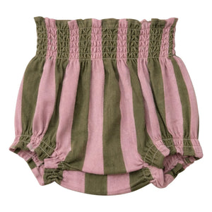 Lililotte - Bloomer César Gestreifte Bio-Baumwoll-Twill | Olive