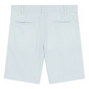 Petit Bateau - Striped Bermuda Shorts Seersucker Organic Cotton | Light Blue