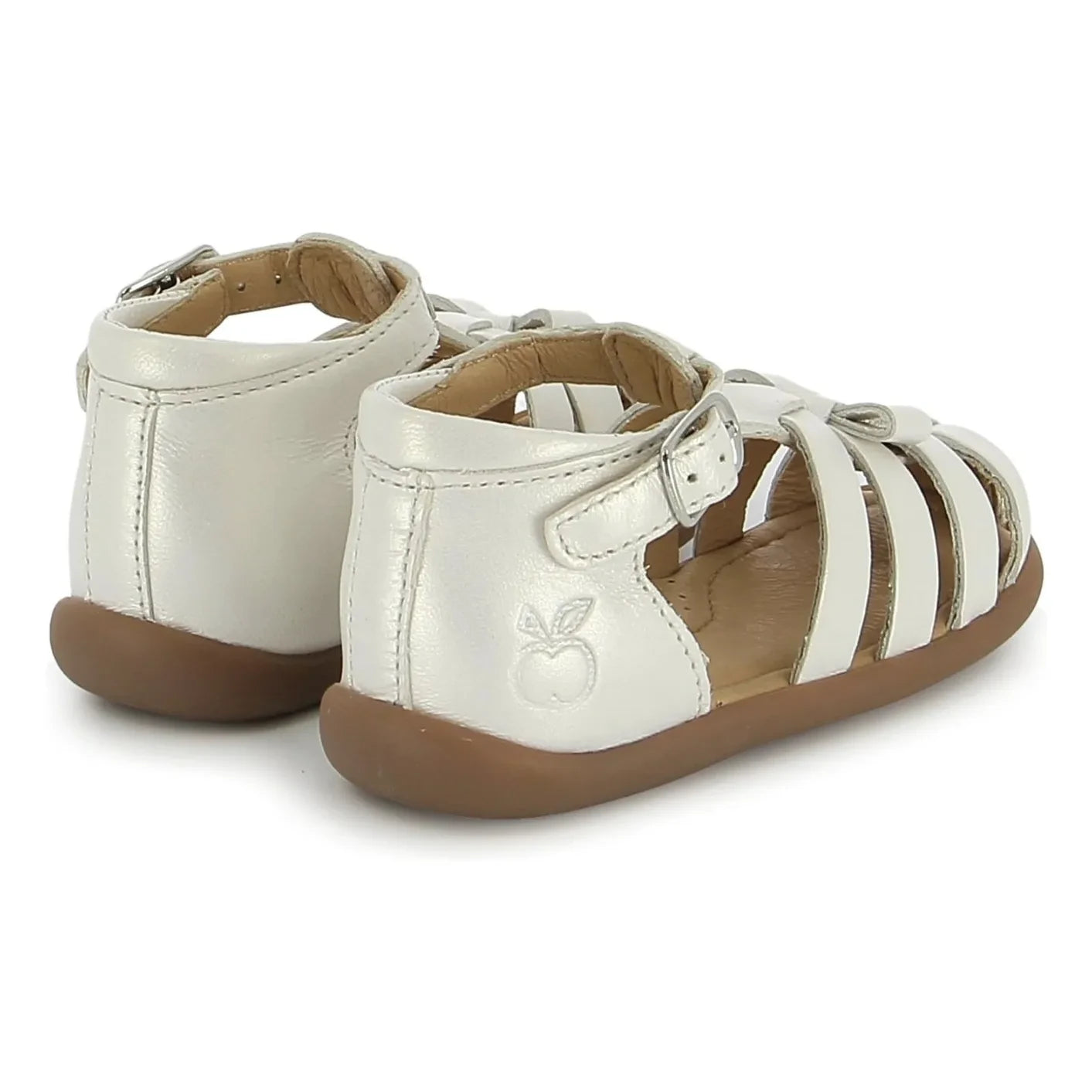 Pom d'Api - Metallic-Sandalen mit Knotendetail | Weiß
