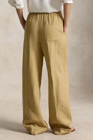 Polo Ralph Lauren широк paçalı kadın keten pantolon