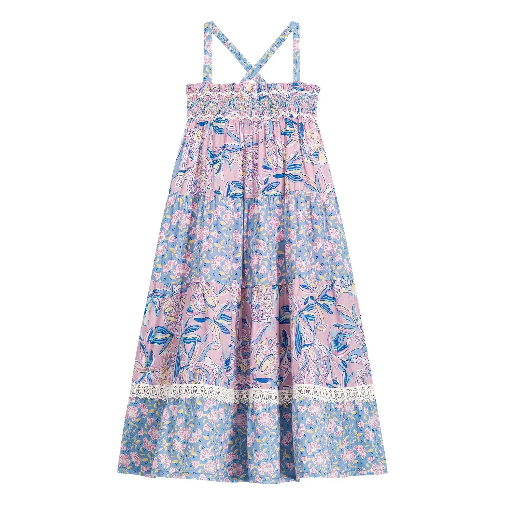 Louise Misha - Flowery Organik Pamuk Marcelinette Straplez Elbise | Mor