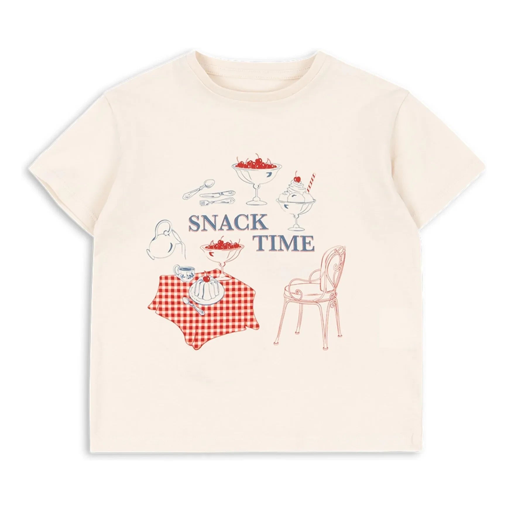 Konges Sløjd - Famo Snack Time Bio-Baumwoll-T-Shirt | Creme