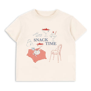 Konges Sløjd - Famo Snack Time Bio-Baumwoll-T-Shirt | Creme
