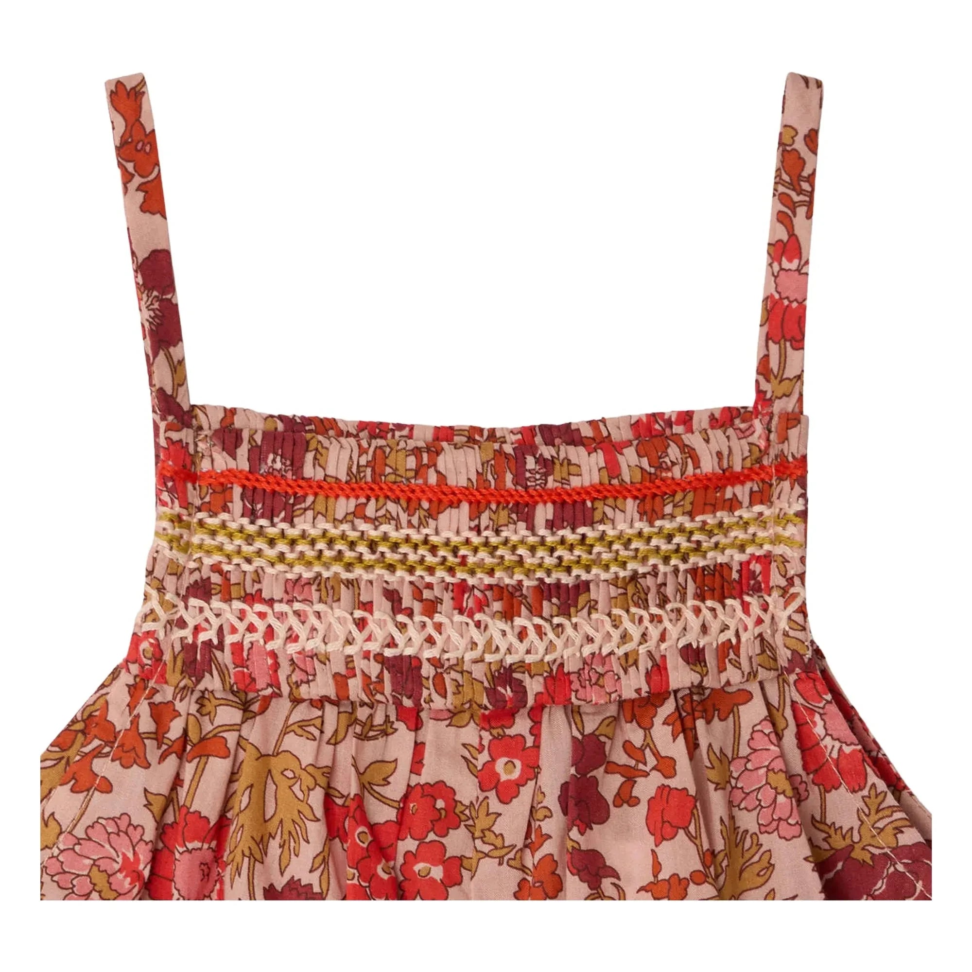 Bonpoint - Lilisy Fleurie Organic Cotton Salopet | Dust Pink
