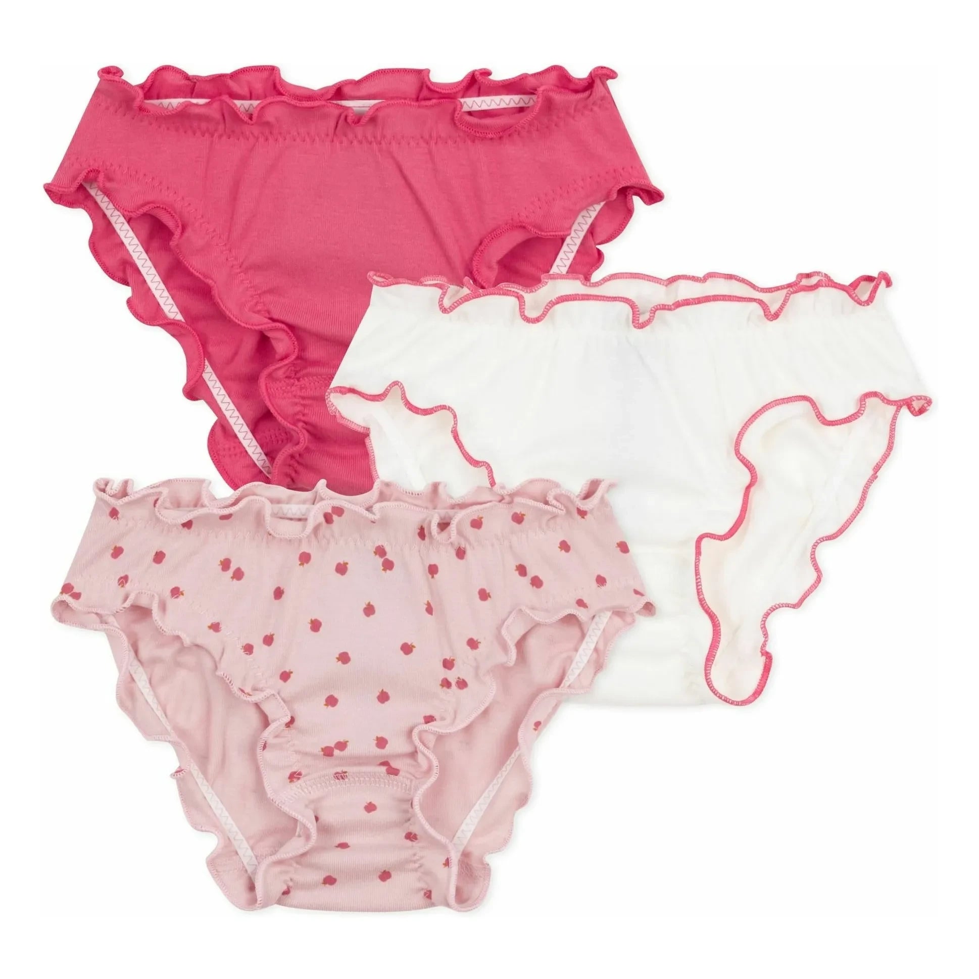 Petit Bateau - Apple Bio-Baumwoll-Bloomer-Slip 3er-Set | Rosa