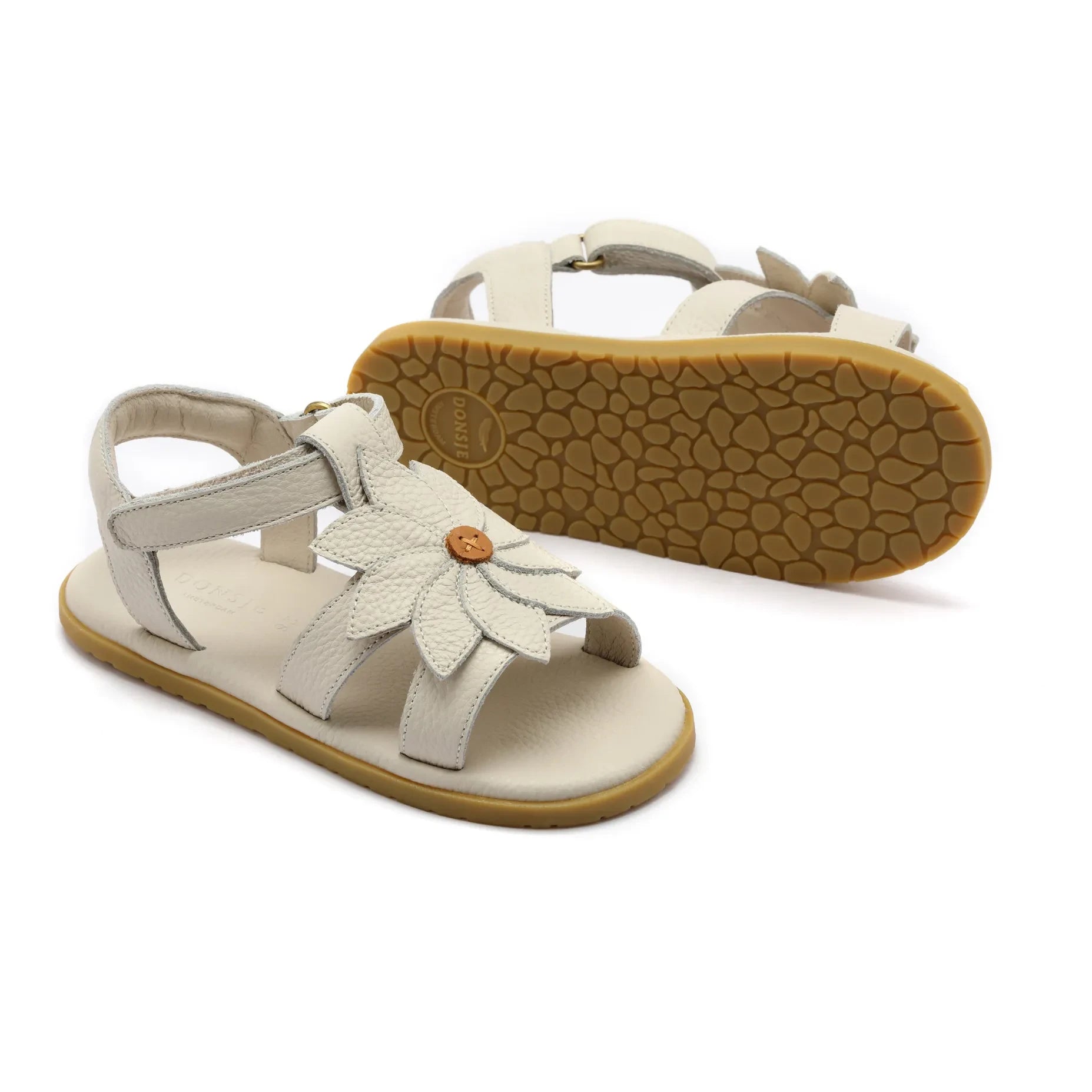 Donsje - Iles Fields Daisy Deri Sandaletler | Krem