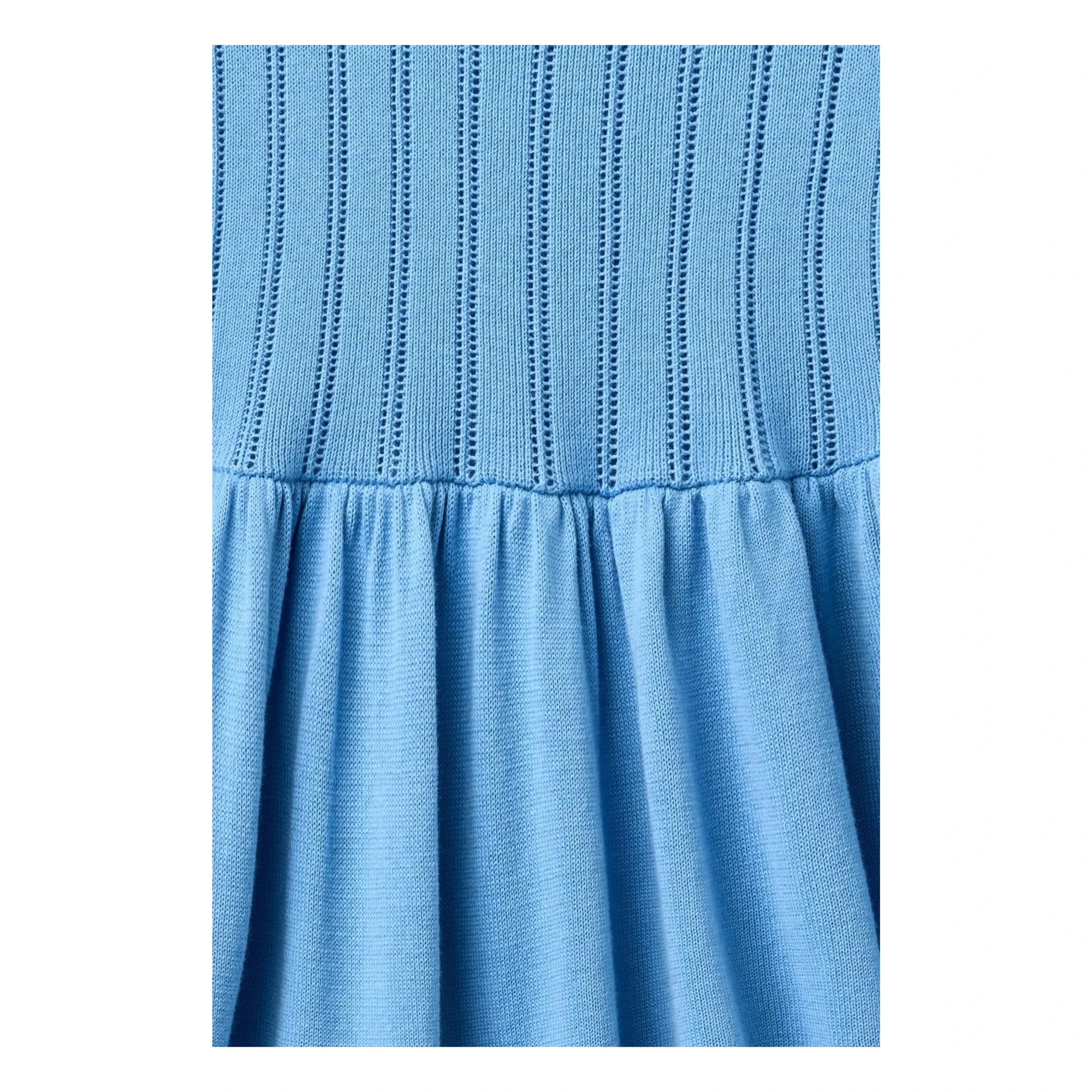 Copenhagen Colors - Pointelle Bio-Baumwoll-Netzkleid | Azurblau