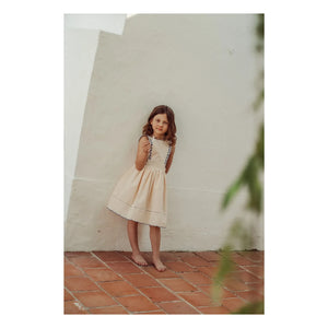 THE LiTTLE POETS - Teresa Carreaux Embroidered Dress | Pale yellow