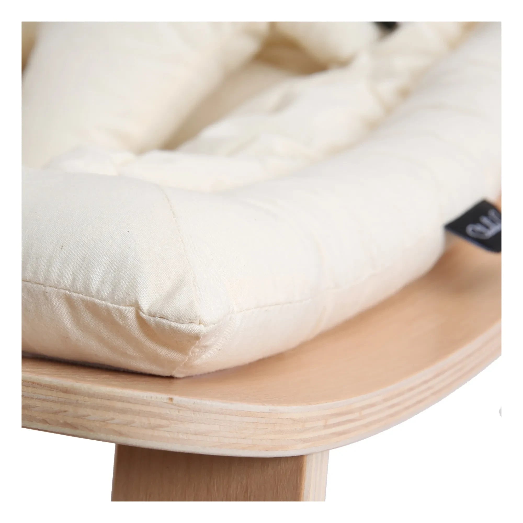 Charlie Crane - Levo Baby Rocker - Beech Wood and Ecru Organic Cotton Cushion | Ecru
