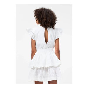 Molo - Carma organic cotton ruffle dress | White