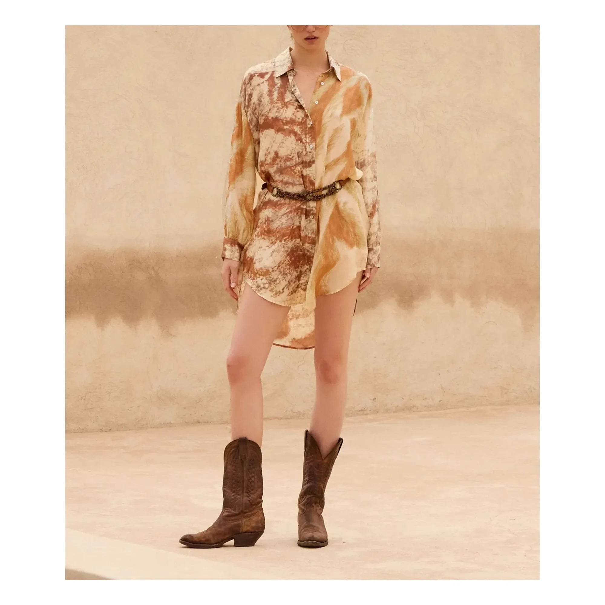 Mes Demoiselles - Smirf Seidenhemd | Beige