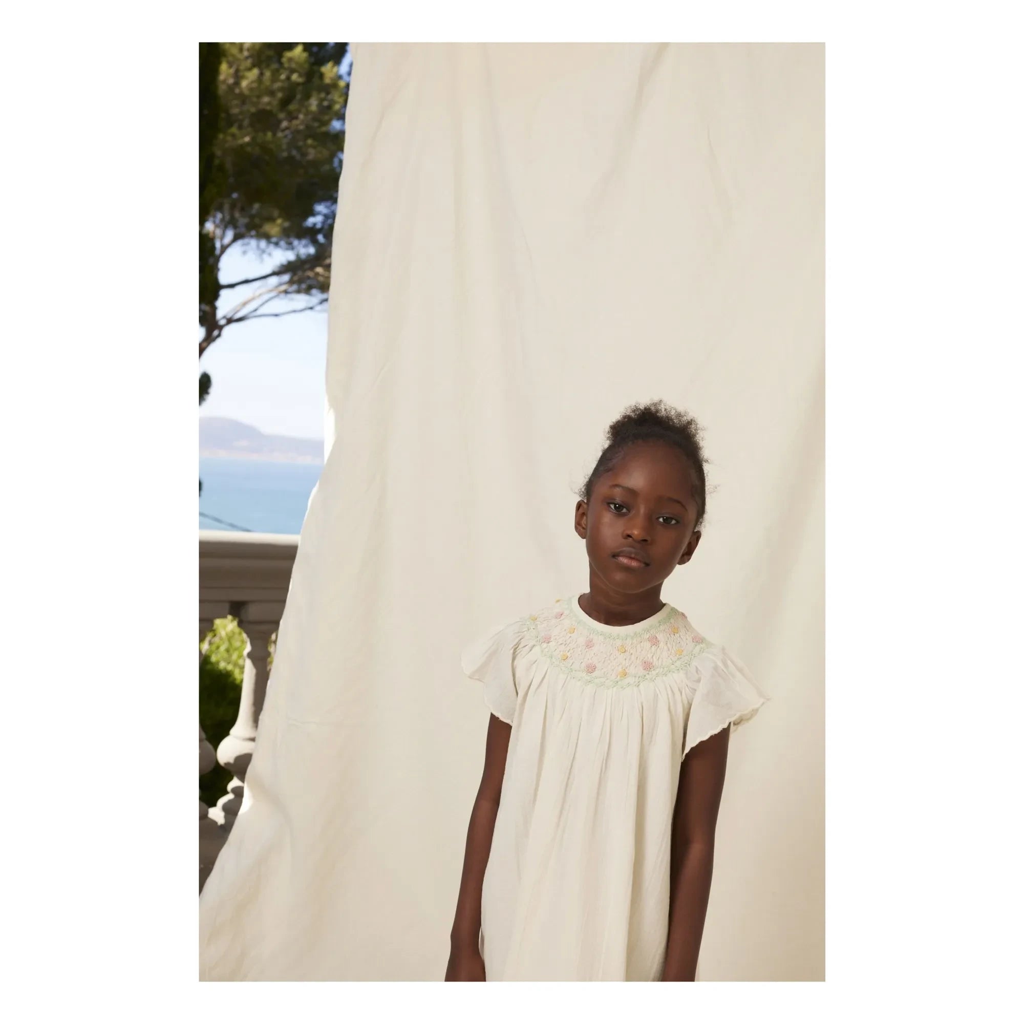 Bebe Organic - Luna Blumenkleid mit Rüschen | Ecru