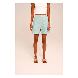 Sacrécoeur - Lilo Popeline bestickte Shorts | Wassergrün