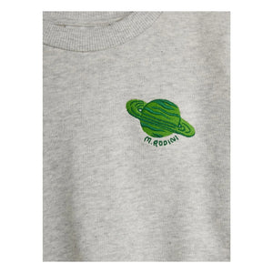 Mini Rodini - Bio-Baumwoll-Sweatshirt „Planète“ | Heather Grey