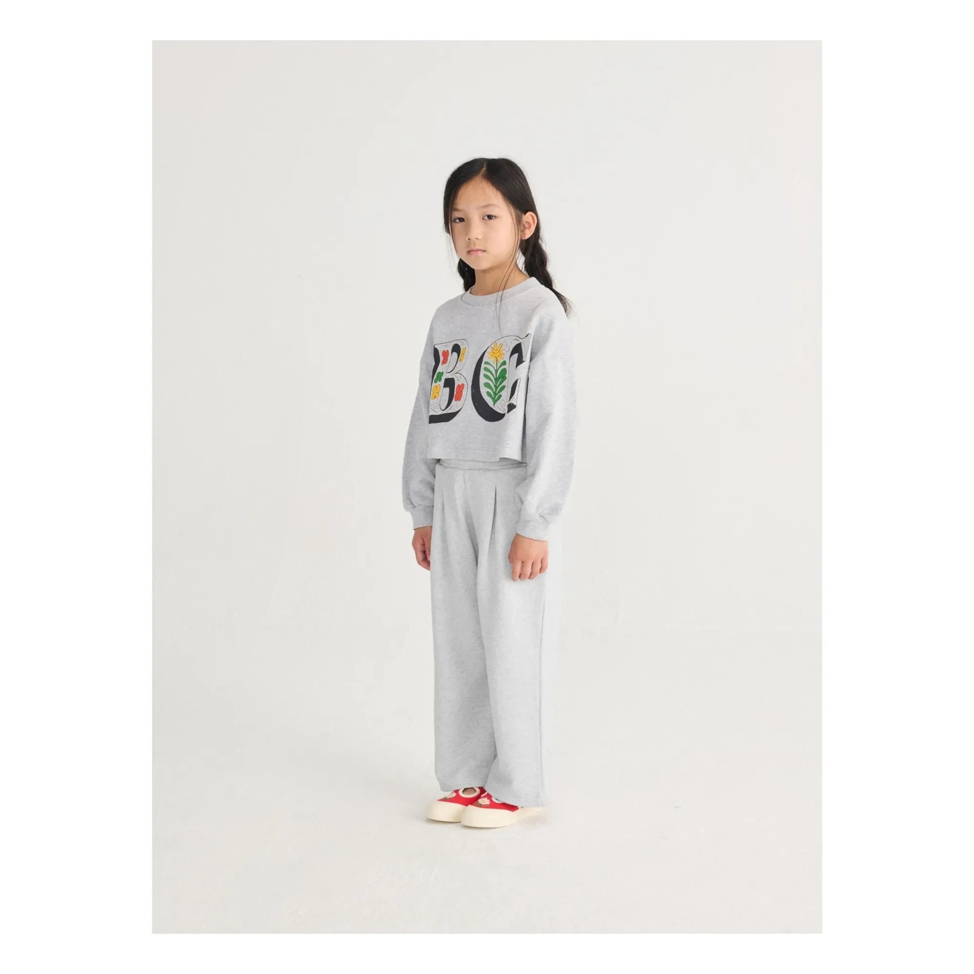 Bobo Choses - Organik Pamuk Düz Jogger | Heather grey