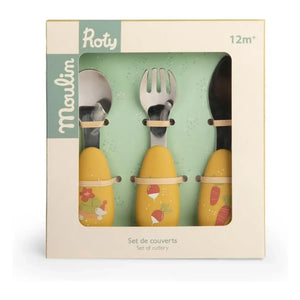 Moulin Roty - Çatal-bıçak takımı - Trois petits lapins