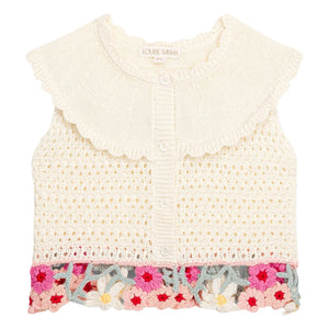 Louise Misha - Elea Maille İşlemeli Üst | Krem