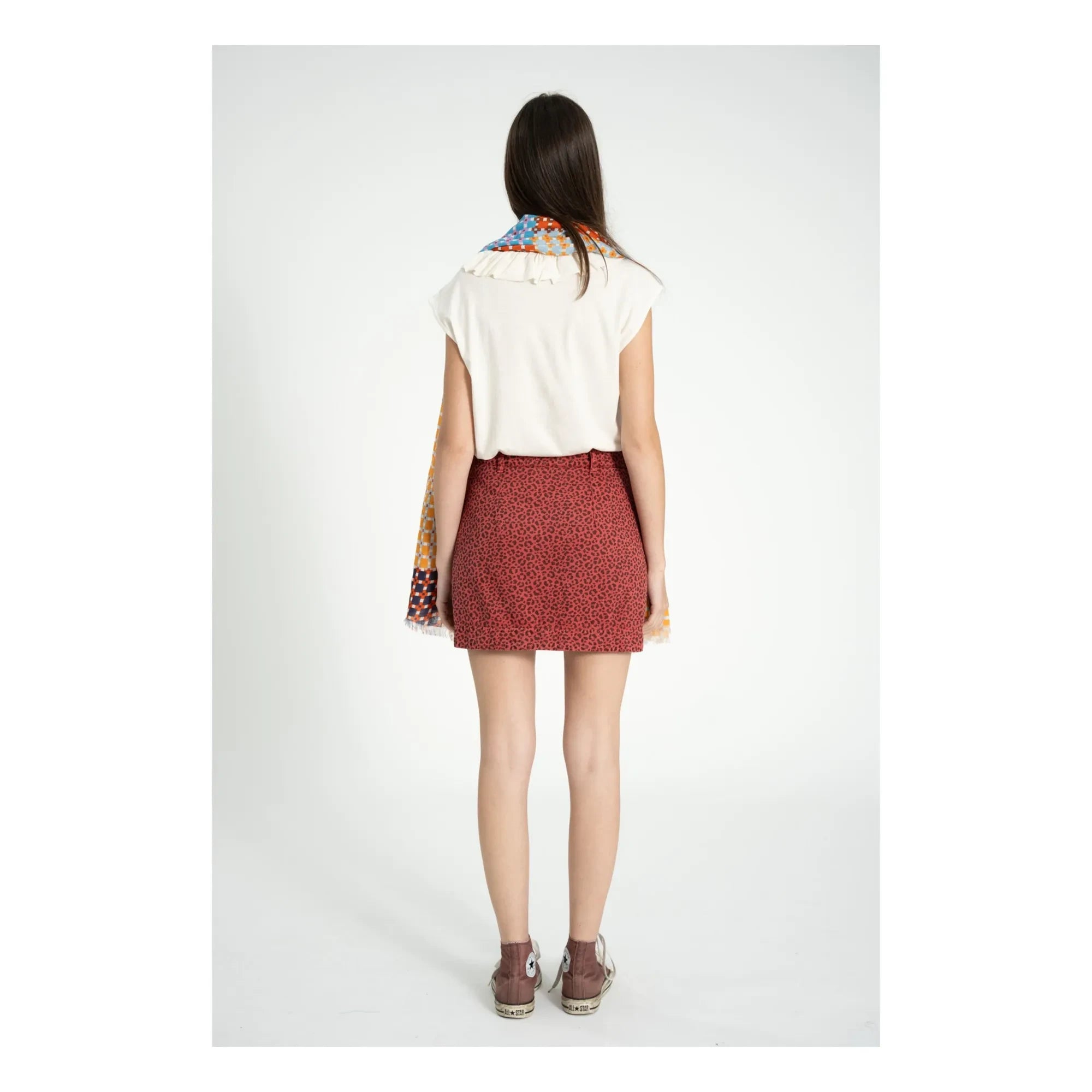 Sisters Department - Pamuk Leopar Etek | Framboise