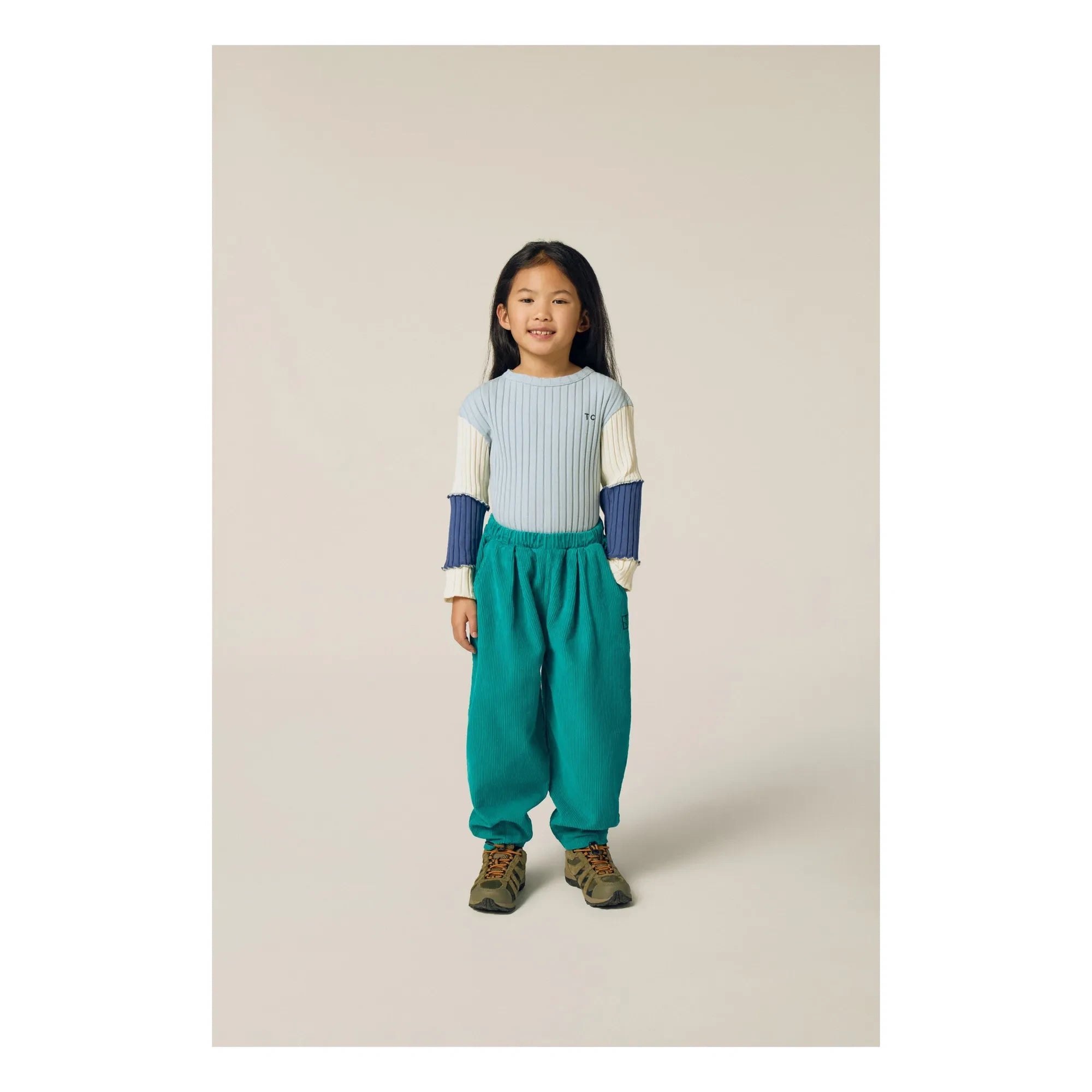 The Campamento - Contrast Ribbed T-shirt | Light Blue