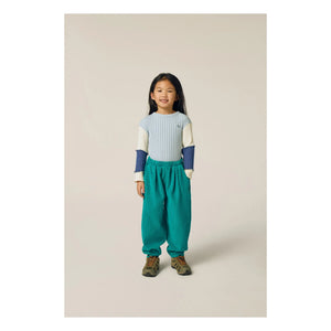 The Campamento - Contrast Ribbed T-shirt | Light Blue