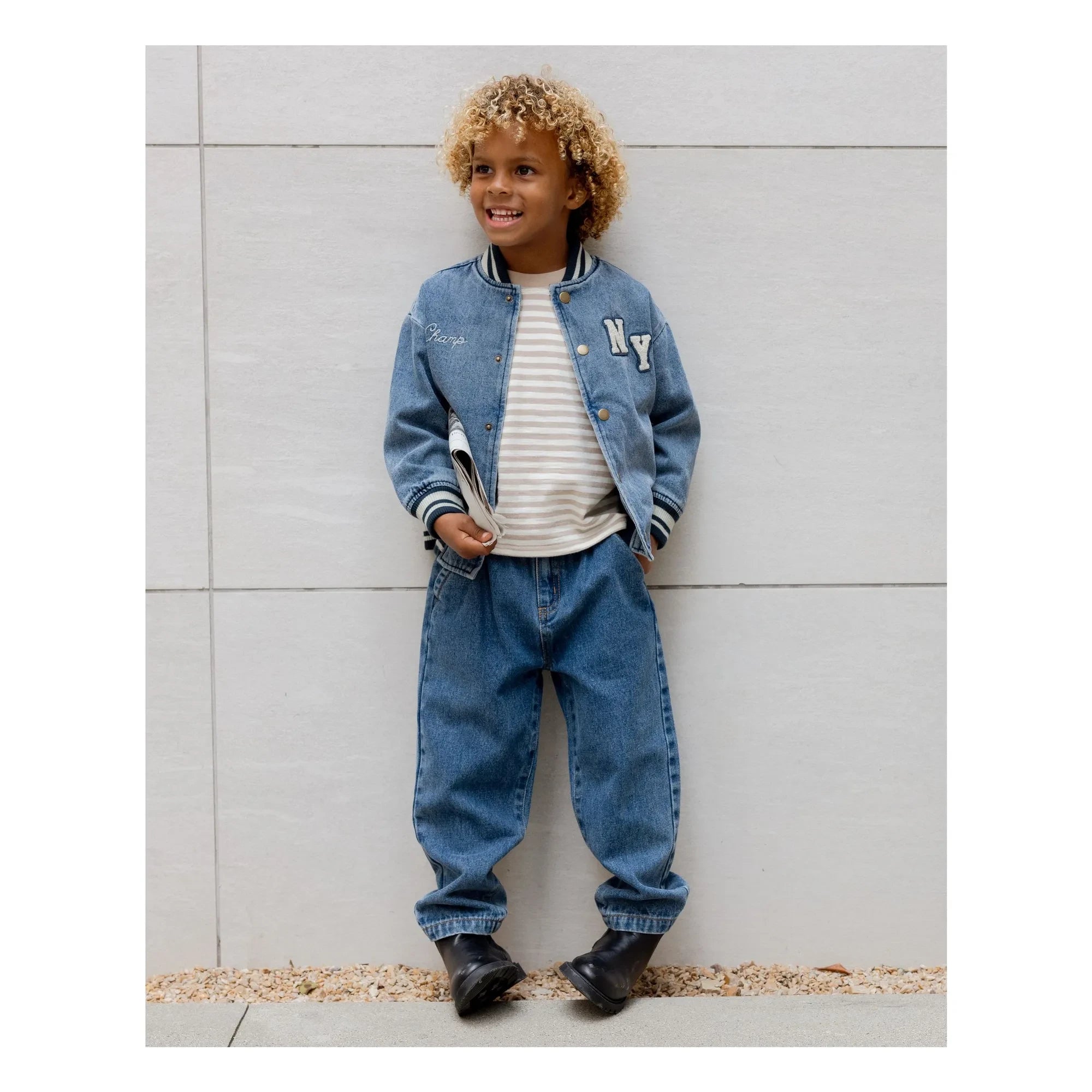 Rylee + Cru - Bomber Varsity Mini | Denim