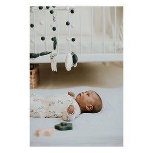 Petit Lem - Ayaklı Tulum Anchors Kabartmalı Organik Pamuk | Bej