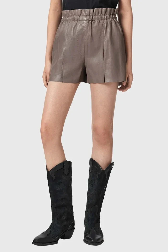 AllSaints Kadın Deri Şort FRAN