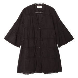 Xirena - Freda Pamuklu voile elbise | Siyah