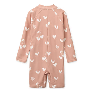 Liewood - Max Hearts Geri Dönüştürülmüş Elyaf UV Korumalı Mayo | Pembe