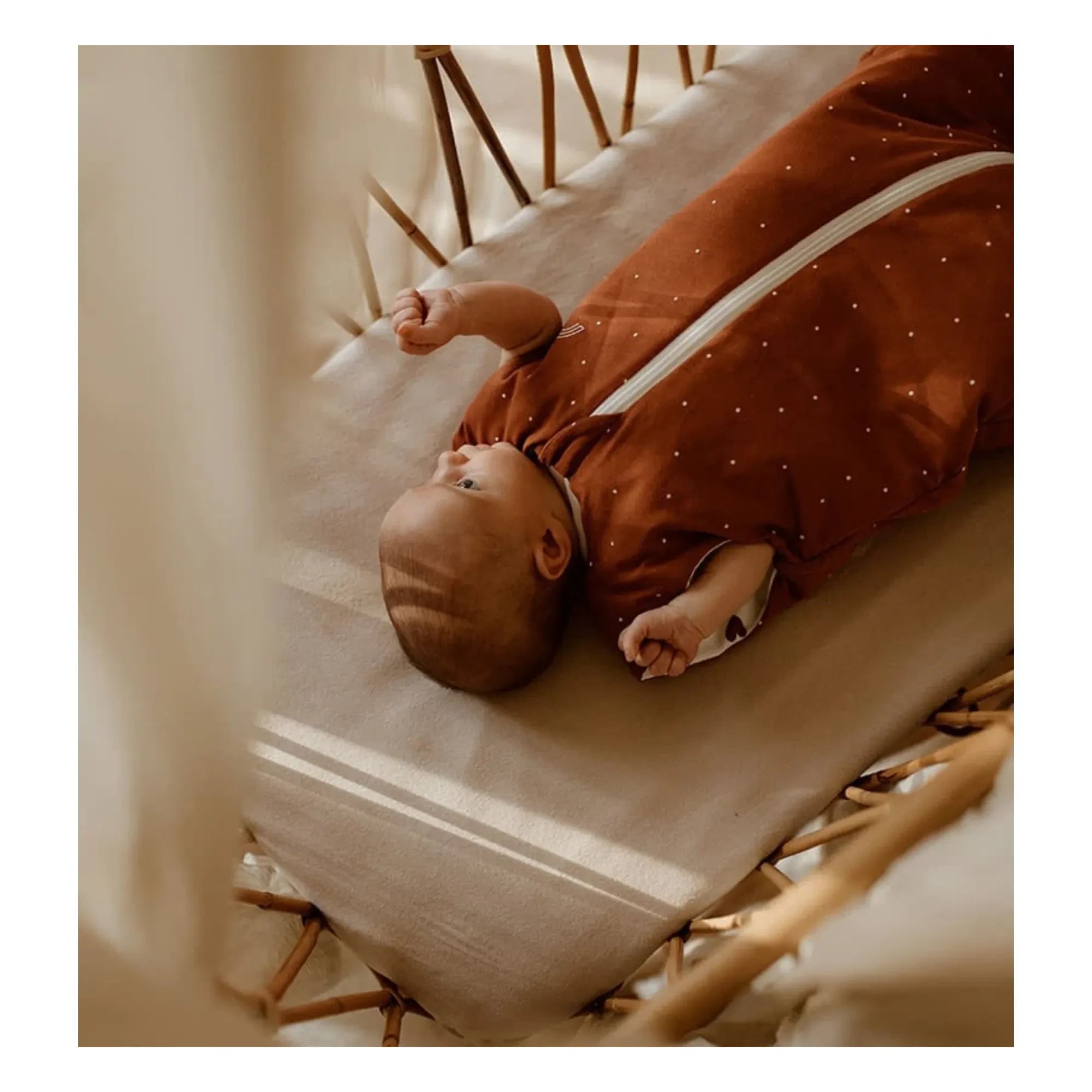 Les Petites Billes - Reversible Heart Multi-Season Sleeping Bag | Terracotta