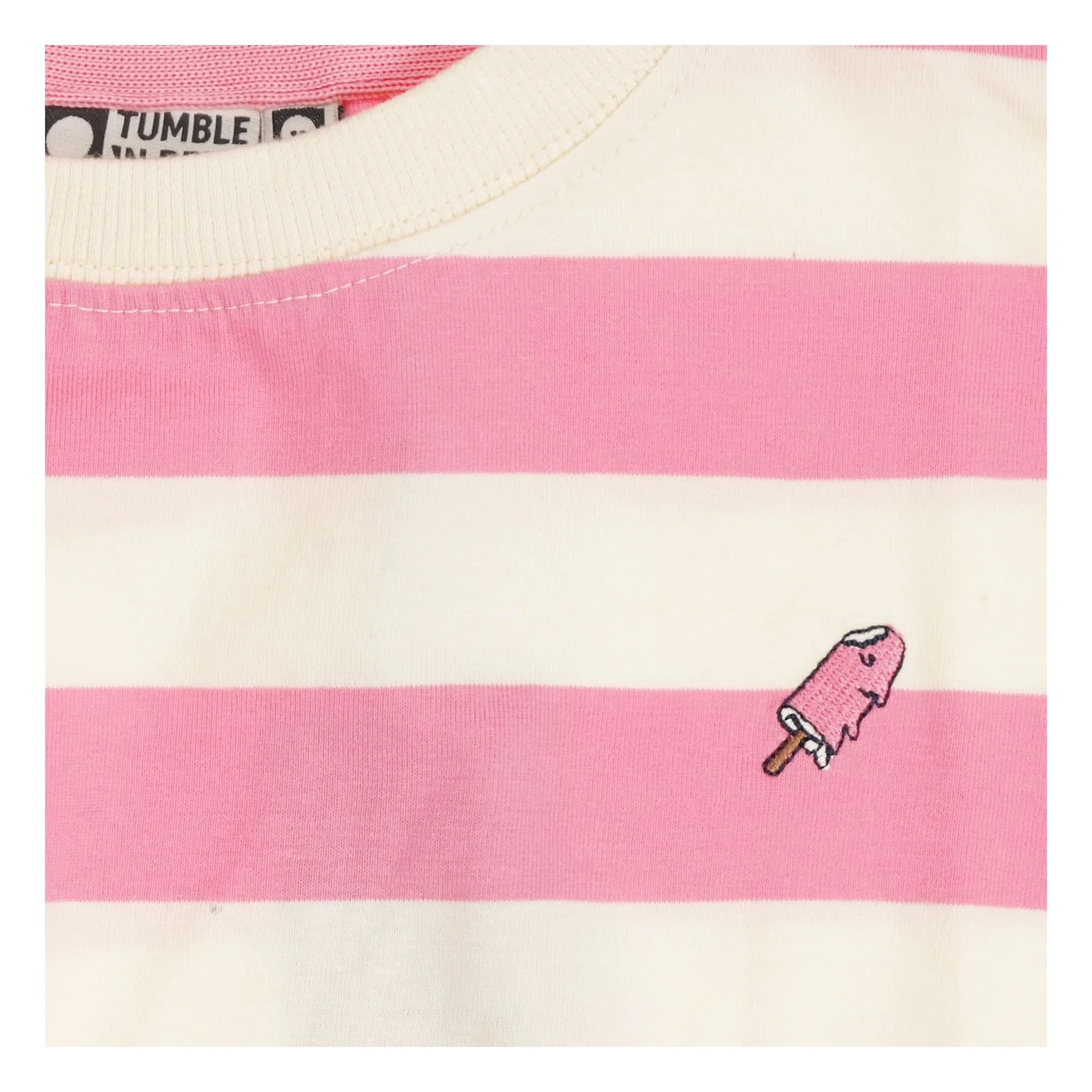 Tumble N'Dry - Colatina Oversize Çizgili Organik Pamuk Tişört | Pembe