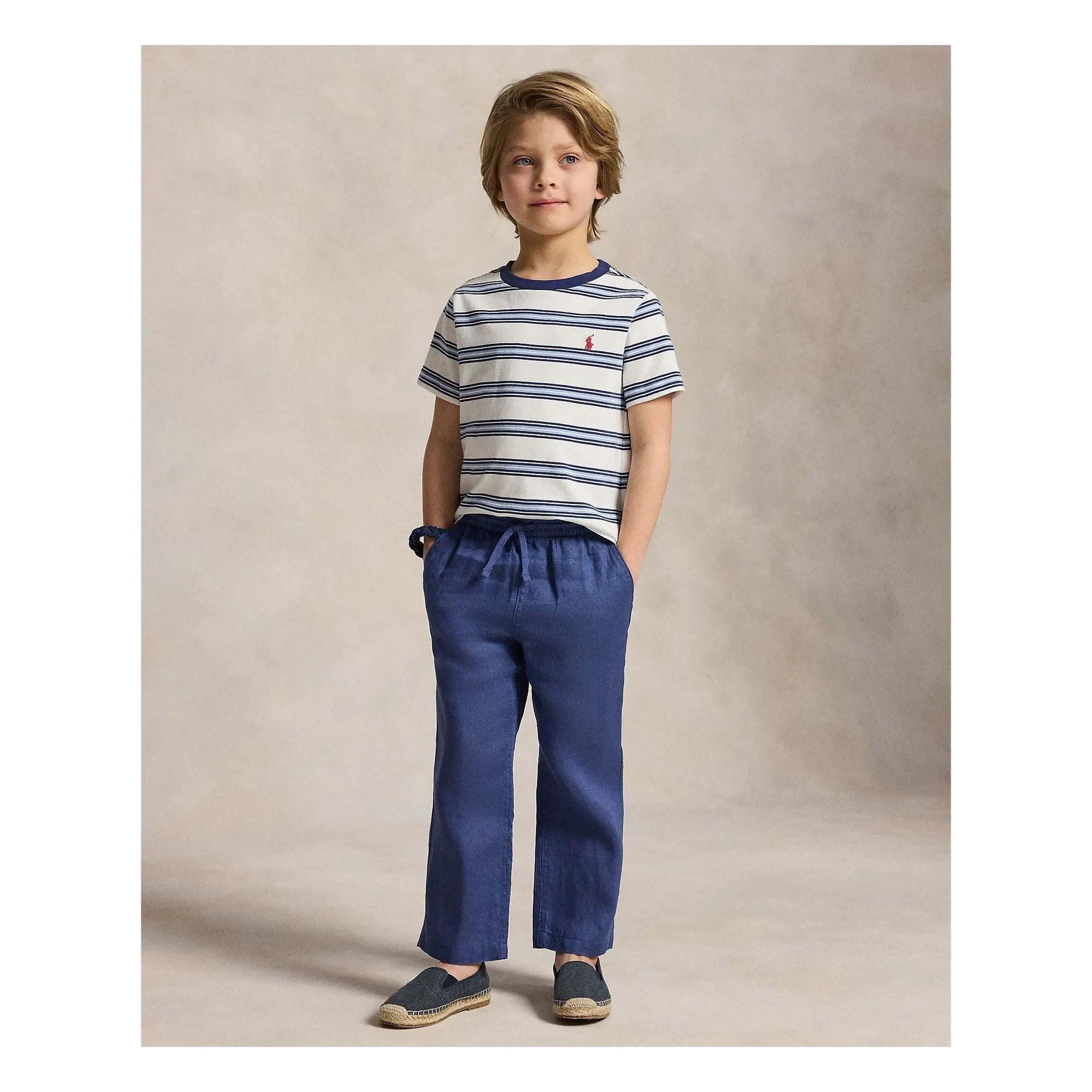 Ralph Lauren – Gestreiftes Logo-T-Shirt | Blau