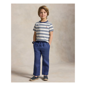 Ralph Lauren – Gestreiftes Logo-T-Shirt | Blau