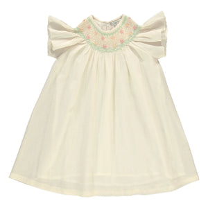 Bebe Organic - Luna Blumenkleid mit Rüschen | Ecru