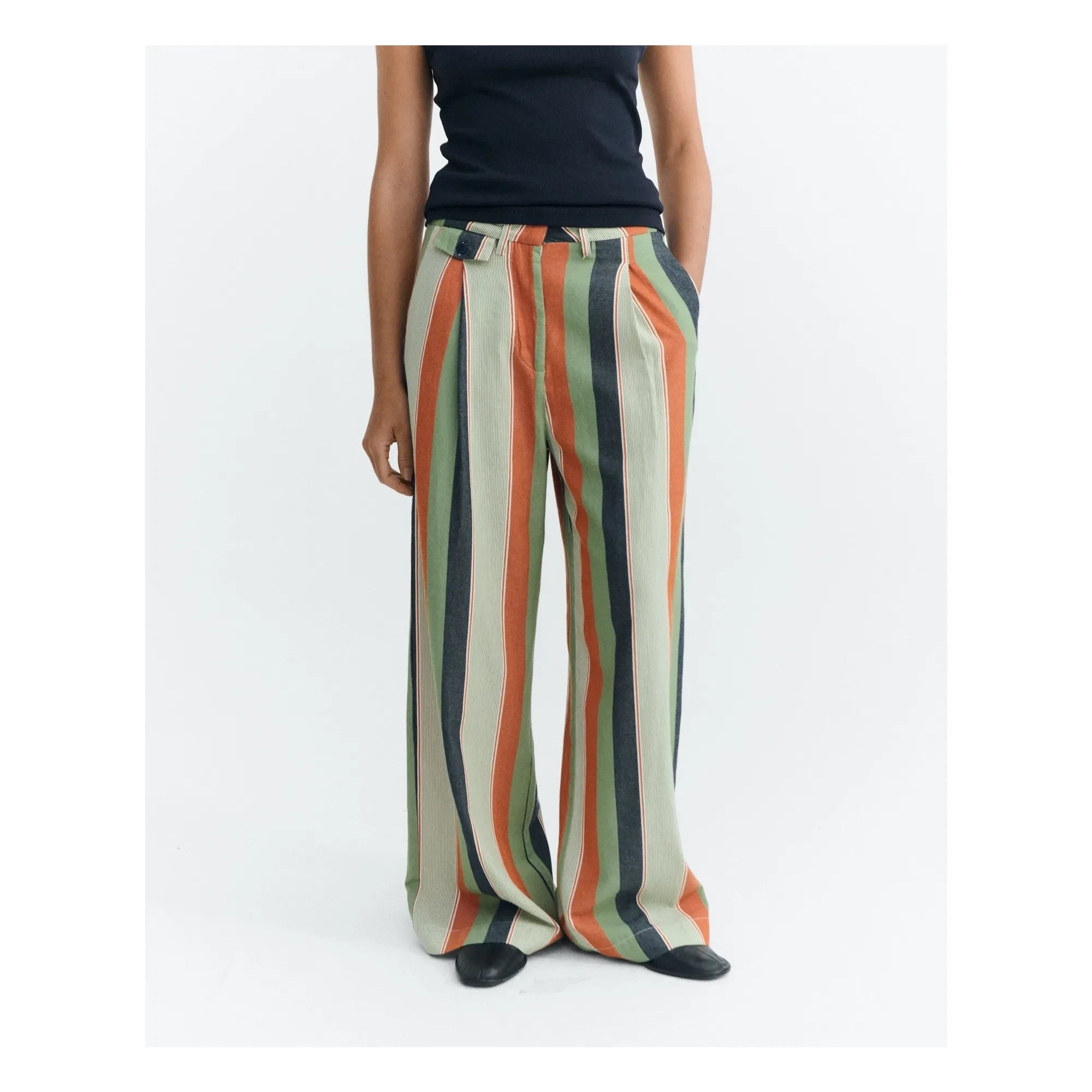 Thinking Mu - Pat Gestreifte Hose Bio-Baumwolle | Orange