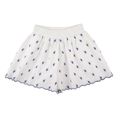 THE LiTTLE POETS - Shorts mit Deolinda-Blumenstickerei | Weiß