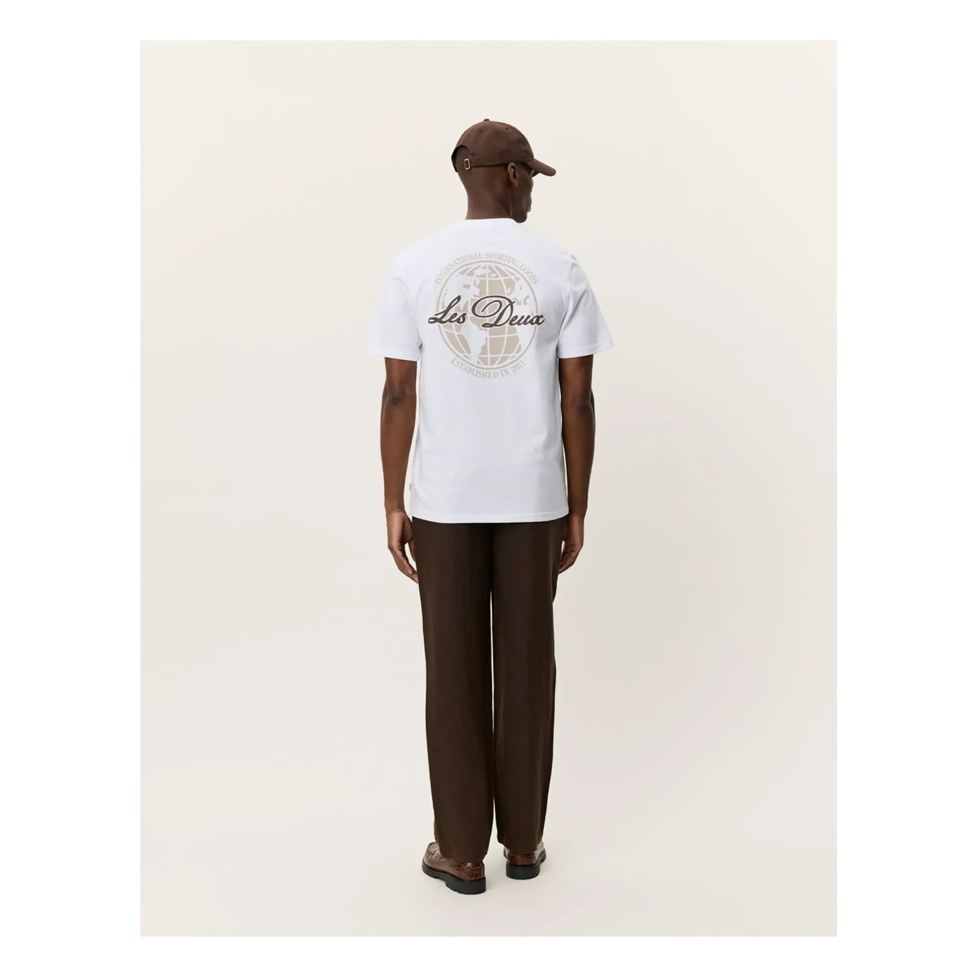 Les Deux - Ben Globe organik pamuklu T-shirt | Beyaz