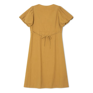 Matona - Midilanges Kleid aus Bio-Baumwolle | Senf