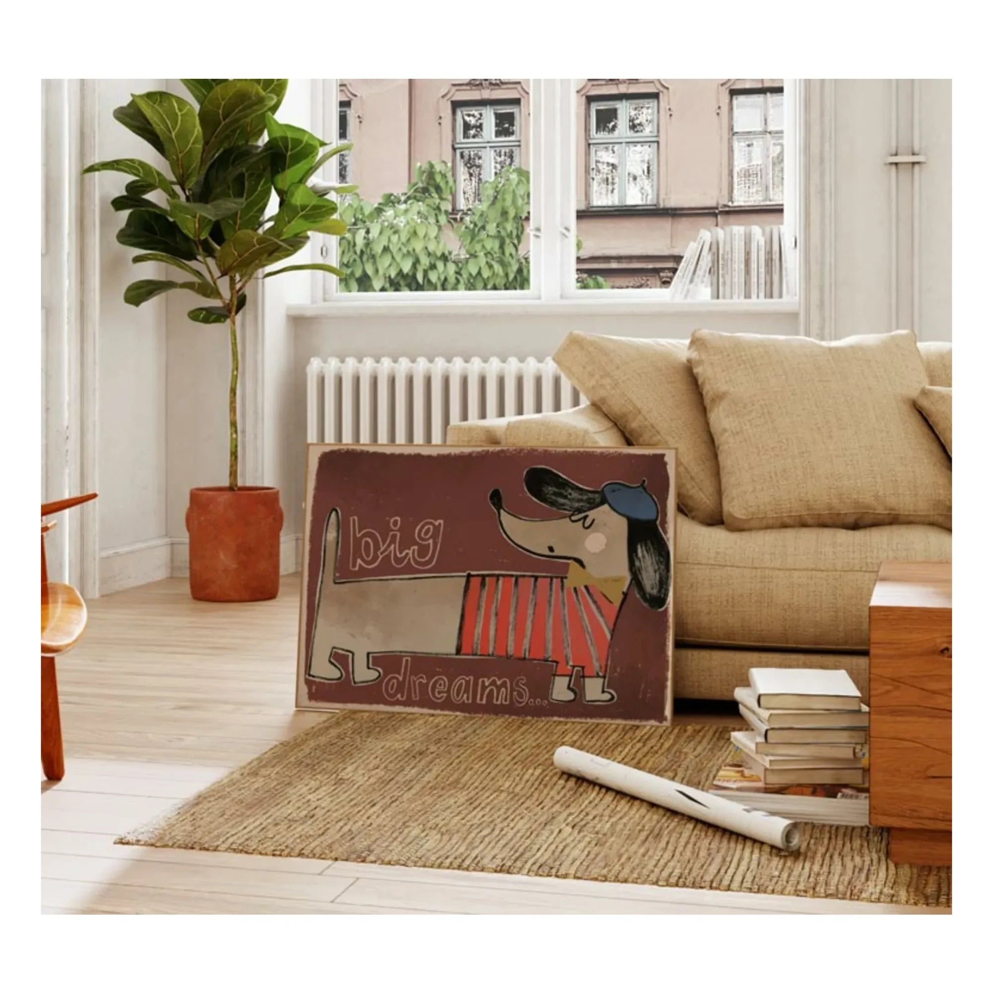 Studio Loco - Großer Dackel-Poster | Braun