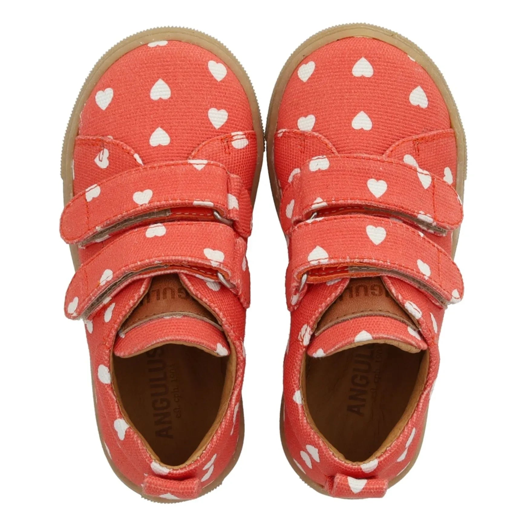 Angulus - Mini Hearts Doppelklett Sportschuhe | Rot