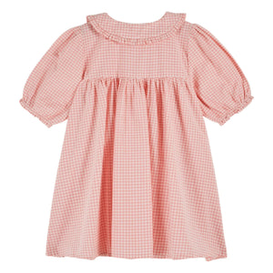 Emile et Ida - Organik pamuklu gingham maksi elbise | Pembe