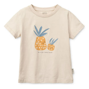 Liewood – Ananas T-Shirt und Shorts Set aus Bio-Baumwolle | Aprikose