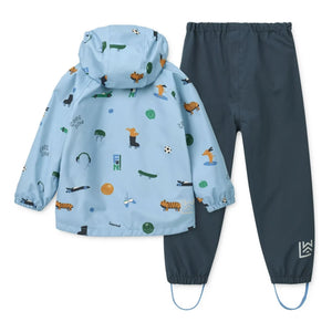 Liewood - Pedia Tigre Recycled Fiber Raincoat Set | Blue